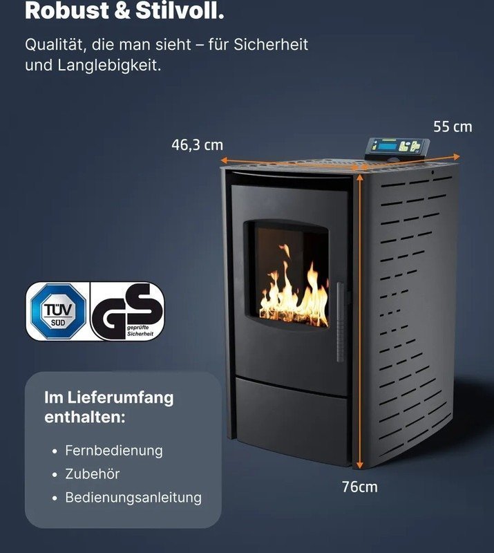 UMBRELLA PR8 – Pelletkaminofen 9 kW Wi-Fi Ready – Bild 6